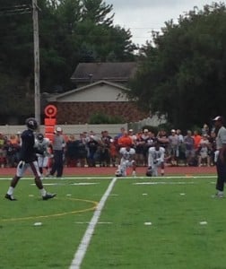 Rookie Kyle Fuller (Kneeling, center) did not see much action and remained on the sidelines most of the time.