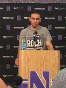 Tre Demps talk to the media after 101-49 win