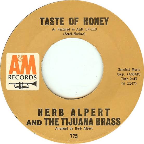 Song Of The Day by Eric Berman – The Jukebox Series #24 – Herb Alpert & The Tijuana Brass: Jukebox EP: Whipped Cream & Other Delights “A Taste Of Honey,” “Green Peppers,” “Whipped Cream” b/w “Bittersweet Samba,” “Lollipops And Roses,” “El Garbanzo” – A&M 33 1/3 RPM Jukebox EP SP 410 (G3/H3)