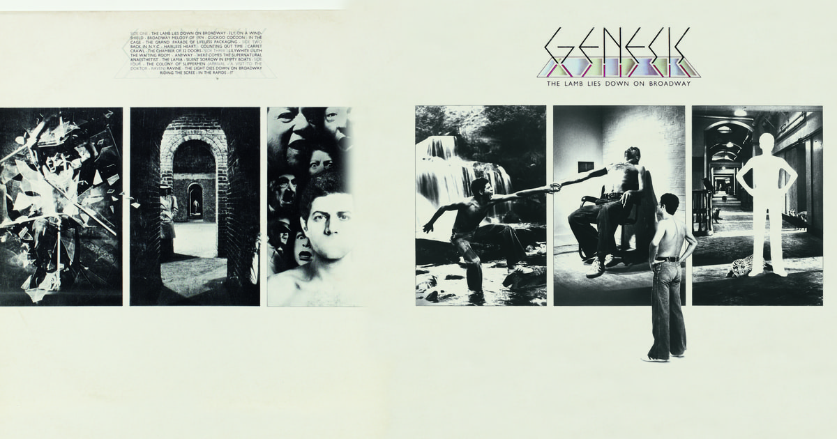 Gatefold sleeve artwork of the Genesis double album The Lamb Lies Down on Broadway