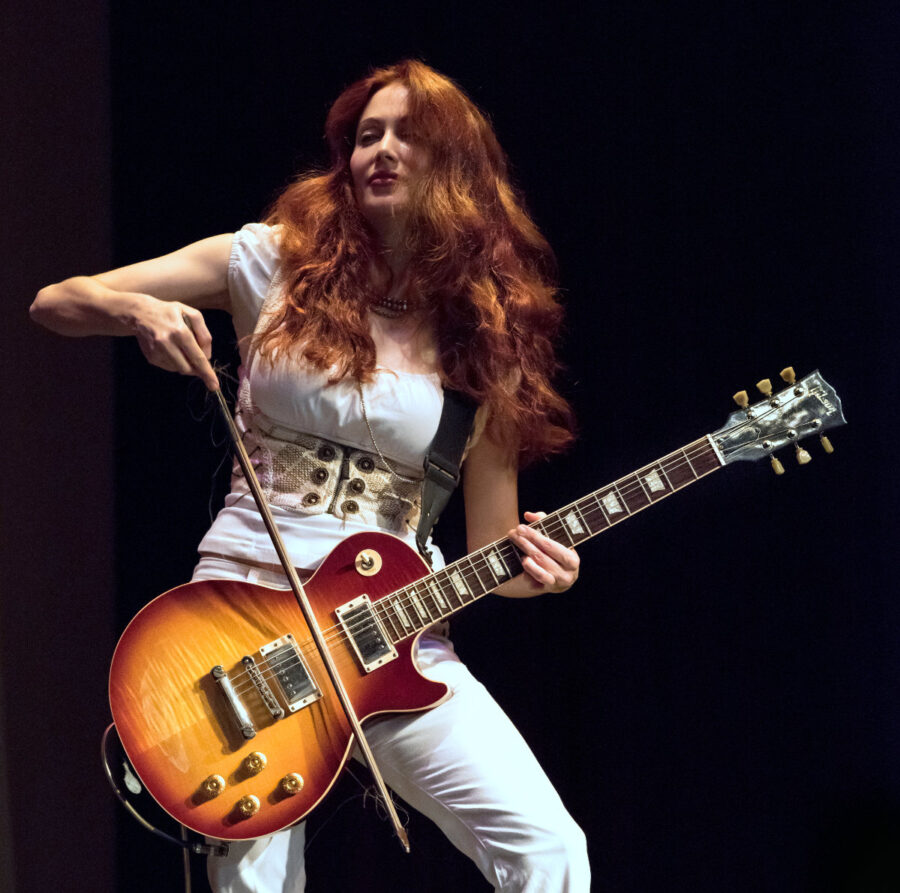 Zepparella guitarist Gretchen Menn on stage